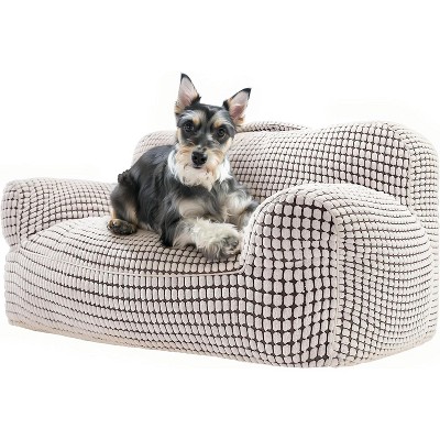 Hachikiko Modern Pet Sofa Bed - Ultra-Soft Velvet/Removable Cover/Non-Slip Base, All-Season Use for Small Dogs & Cats (27"x20"x15")