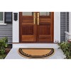 A1HC Coir and PVC Backing Half Round Black Border Flock Door Mat, 30"x60", Anti-Shed Heavy Duty Doormats - 3 of 4