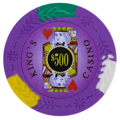 Slickblue 14-Gram Poker Chips 25-Pack, King's Casino Design, Four-Tone Color, Floral Edge Mold, $0.25-$10K