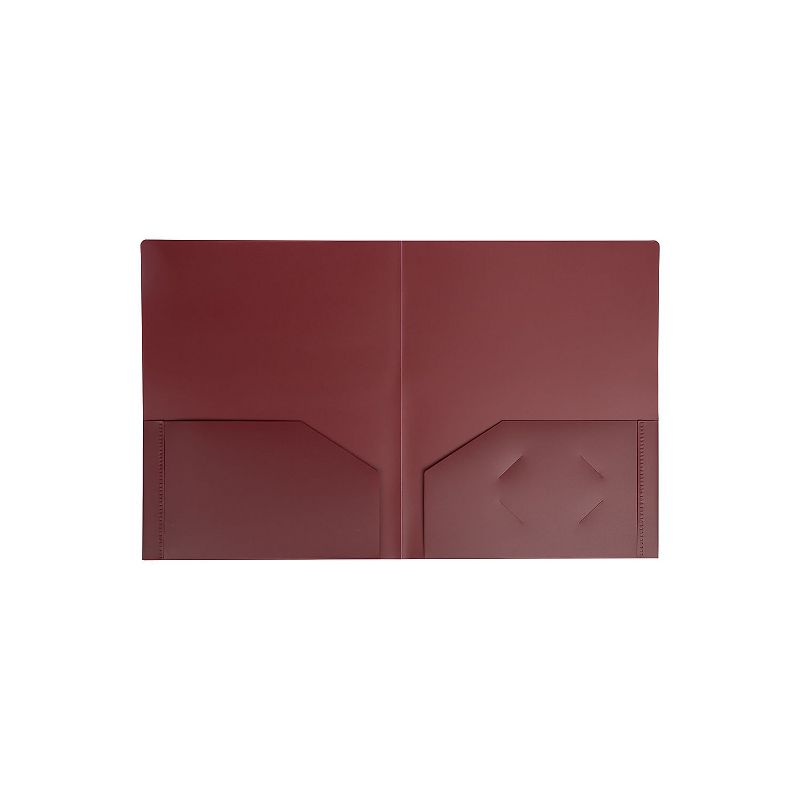 JAM Paper Heavy Duty 2-Pocket Plastic Folders Burgundy 6/Pack (383HBGA), 2 of 6