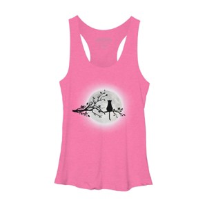Women's Design By Humans The Cat and The Moon By Maryedenoa Racerback Tank Top - 1 of 3