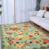 Floral Washable Area Rug - Non-Slip Low-Pile Carpet for Living Room, Bedroom, Kitchen & Dining Room - 2 of 4