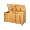 76 Gallon Acacia Wood Outdoor Storage Deck Box with Hydraulic Lift-Top Lid and Slatted Panel Design for Patio Use-Cuddlewood - 3 of 4