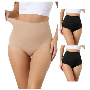INSPIRE CHIC Women's High-Waisted Light Breathable Control Panties 3 Packs - 1 of 4