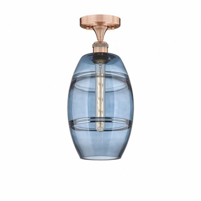 Vaz - 1 Light Semi-Flush Mount In Industrial Style-10 Inches Tall and 8 Inches Wide