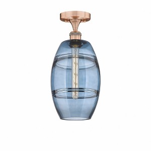 Vaz - 1 Light Semi-Flush Mount In Industrial Style-10 Inches Tall and 8 Inches Wide - 1 of 1