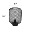 Creekwood Home Industrial Compact Mesh Wire Metal Table Lamp Black - 3 of 4