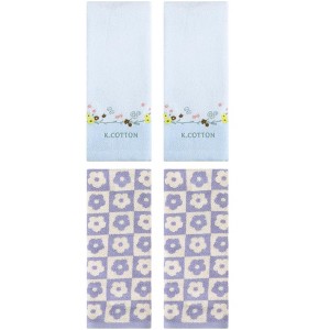 REGALWOVEN 4 Pcs Cotton Soft Absorbent Decorative Bathroom Hand Towel - 1 of 4