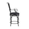 24" Ellie Big and Tall Faux Leather Swivel Seat Counter Height Barstool Black - Powell Company: Metal Frame, 400 lb Capacity - 4 of 4