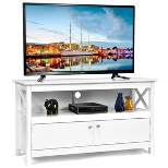 Costway Modern Free Standing TV Cabinet Wooden Console Media Entertainment Center