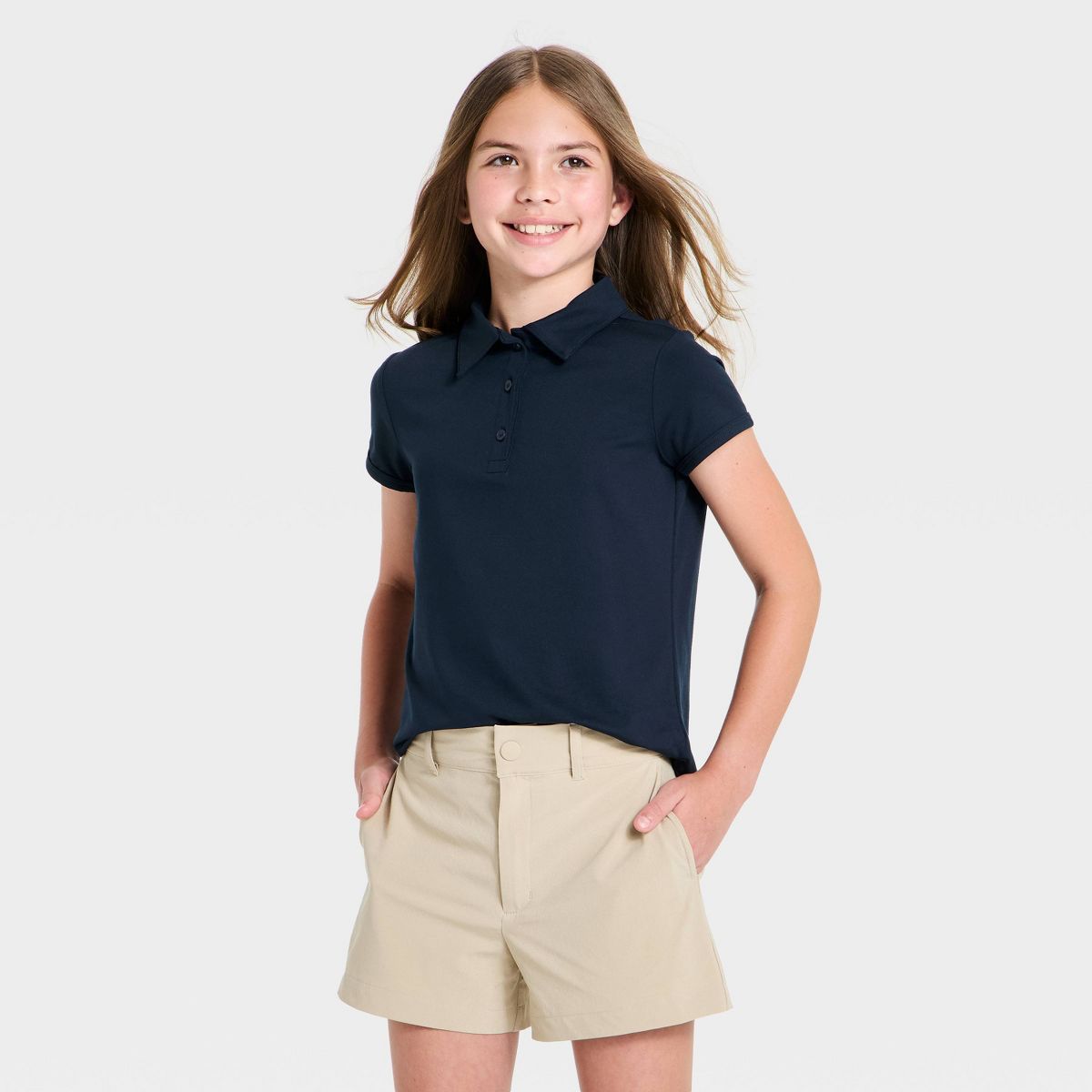 Girls' Short Sleeve Performance Uniform Polo Shirt - All in Motion™