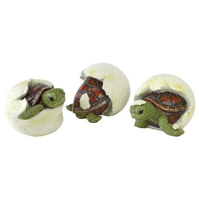 Design Toscano Out Of The Shell Baby Turtle Triplet Statues - Multicolored