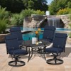 Aoodor Outdoor High Back Dining Chair Cushion Set, Water Proof & Stain Resistant Polyester Fabric Cover with Ties and Zipper, Set of 4 - 2 of 4