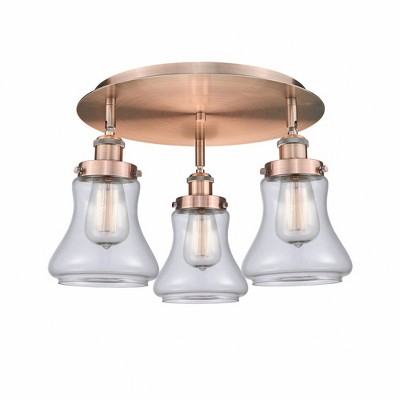 Bellmont - 3 Light Flush Mount In Art Deco Style-9.75 Inches Tall and 17.75 Inches Wide