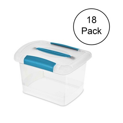 Sterilite Small Nesting ShowOffs Clear File Box w/ Latches (18 Pack) | 18728606