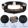 Outdoor Patio Rattan Spa Surround Frame Sofa Set with Storage Spaces, Bench and Cushions - 3 of 4