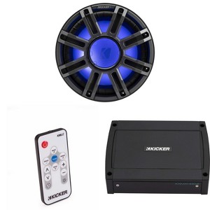 Kicker 51MWF124 - MWF 12-Inch Premium Marine Subwoofer (free-air) 4-ohm & 48KXMA4002 Marine Amp Bundle ( Includes LED Remote ) - 1 of 4