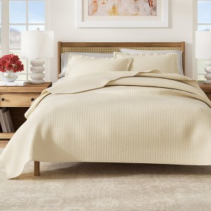 Great Bay Home Detailed Channel Stitch All-Season Reversible Quilt Set With Shams - 1 of 4
