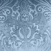20"x20" Oversize Florentine Embossed Panne Velvet Square Throw Pillow Blue - Edie@Home: Duck Feather Filled, Zippered - 2 of 4
