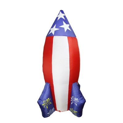 Northlight 8' Inflatable Lighted 4th of July Americana Rocket Outdoor Decoration