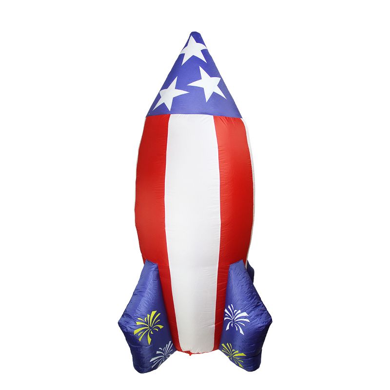 Northlight 8' Inflatable LED Lighted 4th of July Americana Rocket Outdoor Yard Decoration, 1 of 3