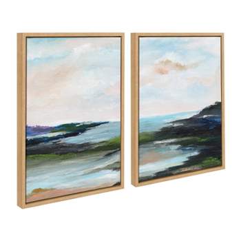 (Set of 2) 18" x 24" Sylvie Lake Huron l II Canvas by Nikita Jariwala Natural - Kate & Laurel All Things Decor