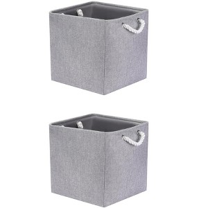 REGALWOVEN Shelves Closet Square Fabric Collapsible Storage Basket Bin with Handle 2 Pcs - 1 of 4