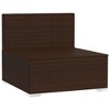 vidaXL Patio Sectional Sofa Outdoor Modular Sofa Chair with Cushions PE Rattan - Brown and Cinnamon Red - 3 of 4