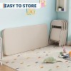 Kids Folding Table and Chairs Set of 3, Portable Table & Chair with PU Soft Cushion, for Daycare and Classrooms, Kid's Activity Table & Chairs Set - 3 of 4