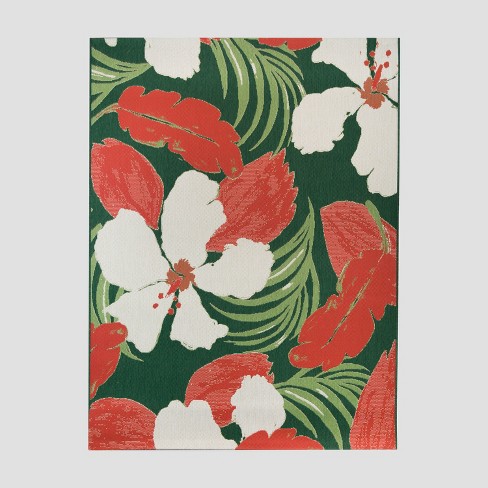 Coral Hibiscus Indoor/Outdoor Rug - 8 Ft. Round - OUT OF STOCK UNTIL  08/29/2024