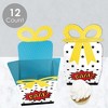 Big Dot of Happiness Bam Superhero - Square Favor Gift Boxes - Baby Shower or Birthday Party Bow Boxes - Set of 12 - 3 of 4