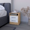 JUJABU Elegant Nightstand with Two Drawers, Concealed Shelf - 2 of 4