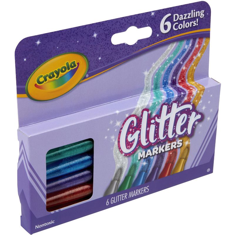 Crayola Glitter Markers, Assorted Colors, Set of 6, 5 of 6