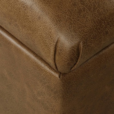 Ainsley Brown Faux Leather Tufted Storage Bench