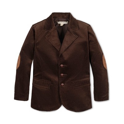Hope & Henry Boys' Organic Corduroy Blazer - Classic Kids' Formal Wear With Faux Leather Buttons