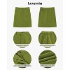 Women's Corduroy High Waist Short Skirt - Trendy Fall Skirt with Elastic Waist & Patch Pockets Olive Green - 4 of 4