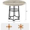 Round Dining Table for 4, 38" Farmhouse Kitchen Table with 17.7" Storage, Small Circle Dinner Tables, Wood Kitchen & Dining Room Furniture, Gray - 2 of 4