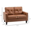 NicBex 51 Inch Loveseat Sofa with Soft Cushion and Armrest Upholstered PU Leather 2 Seater Couch for Living Room,Apartment,Brown - 3 of 4