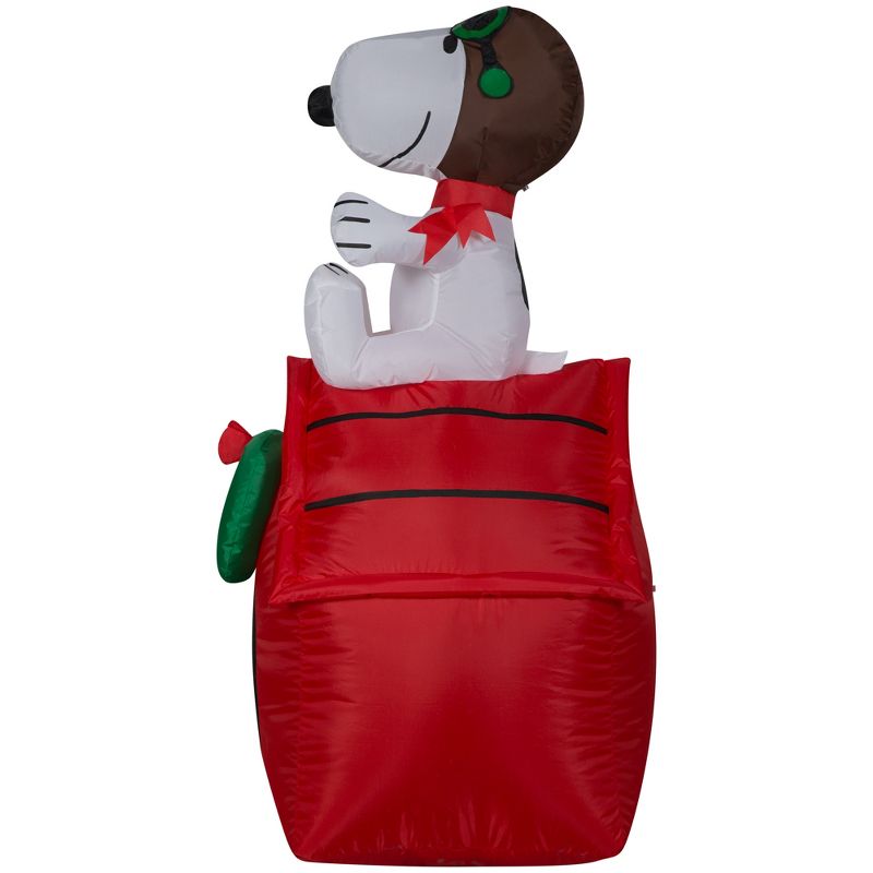 Peanuts Christmas Airblown Inflatable Snoopy on House Peanuts, 3.5 ft Tall, Multicolored, 4 of 7