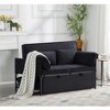 AndMakers 46 in. Black Velvet Twin Size Sofa Bed - 2 of 4