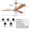 YIYIBYUS 47In Modern 3-Blade 6-Speed Propeller Ceiling Fan Light with Remote - 3 of 4