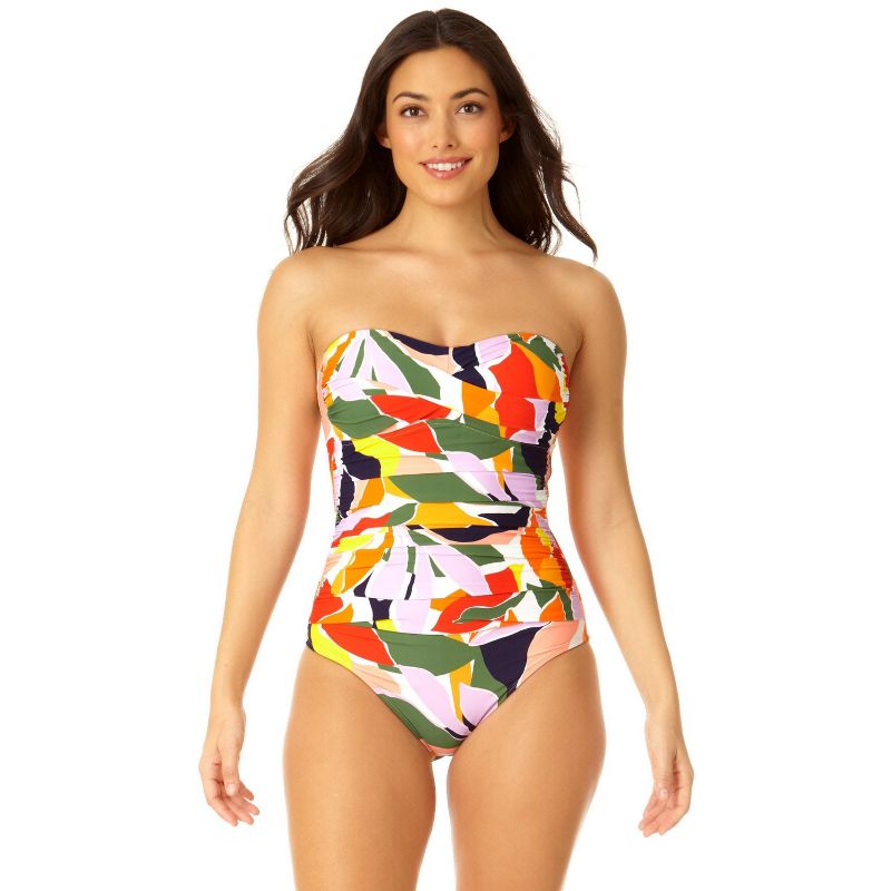 Anne Cole - Women's Twist Front Shirred One Piece Swimsuit, 1 of 9