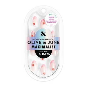 Olive & June Press-On Fake Nails - M Almond - Pink French with