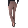 Rekucci Women's Pull-On Straight Leg Pants with Pockets & Tummy Control – Office Workwear Stretch Trousers - 3 of 4