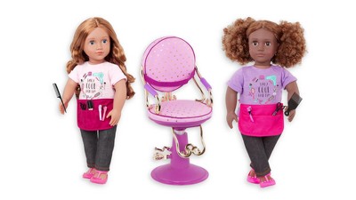 Barbie ponytail silhouette hair brush toy salon chair —