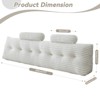 Bekrvio 39”/59”/79” Large Bolster Triangular Headboard Wedge w/2 Neck Roll Pillows Reading Pillows - 2 of 4