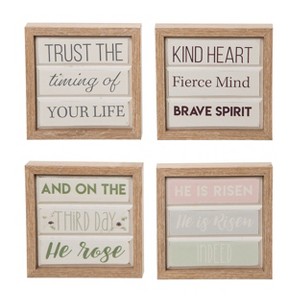 Transpac MDF Reversible Quote Decor Set of 2 Spring Home Decorations - 1 of 1
