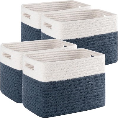 BRINJOY 4 Pack Storage Baskets for Organizing, Woven Baskets for Shelves - Perfect for Toys, Books, Towels, and Clothes