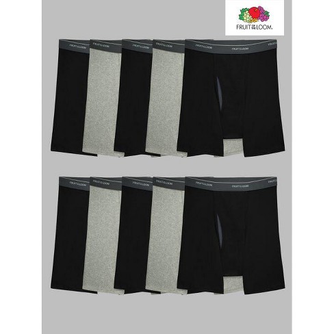 Fruit of the Loom Men's Black & Grey Boxer Briefs, 4-Pack 