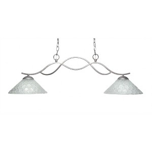 Toltec Lighting Revo 2 - Light Island Pendant Light in  Aged Silver with 12" Italian Bubble Shade - 1 of 1